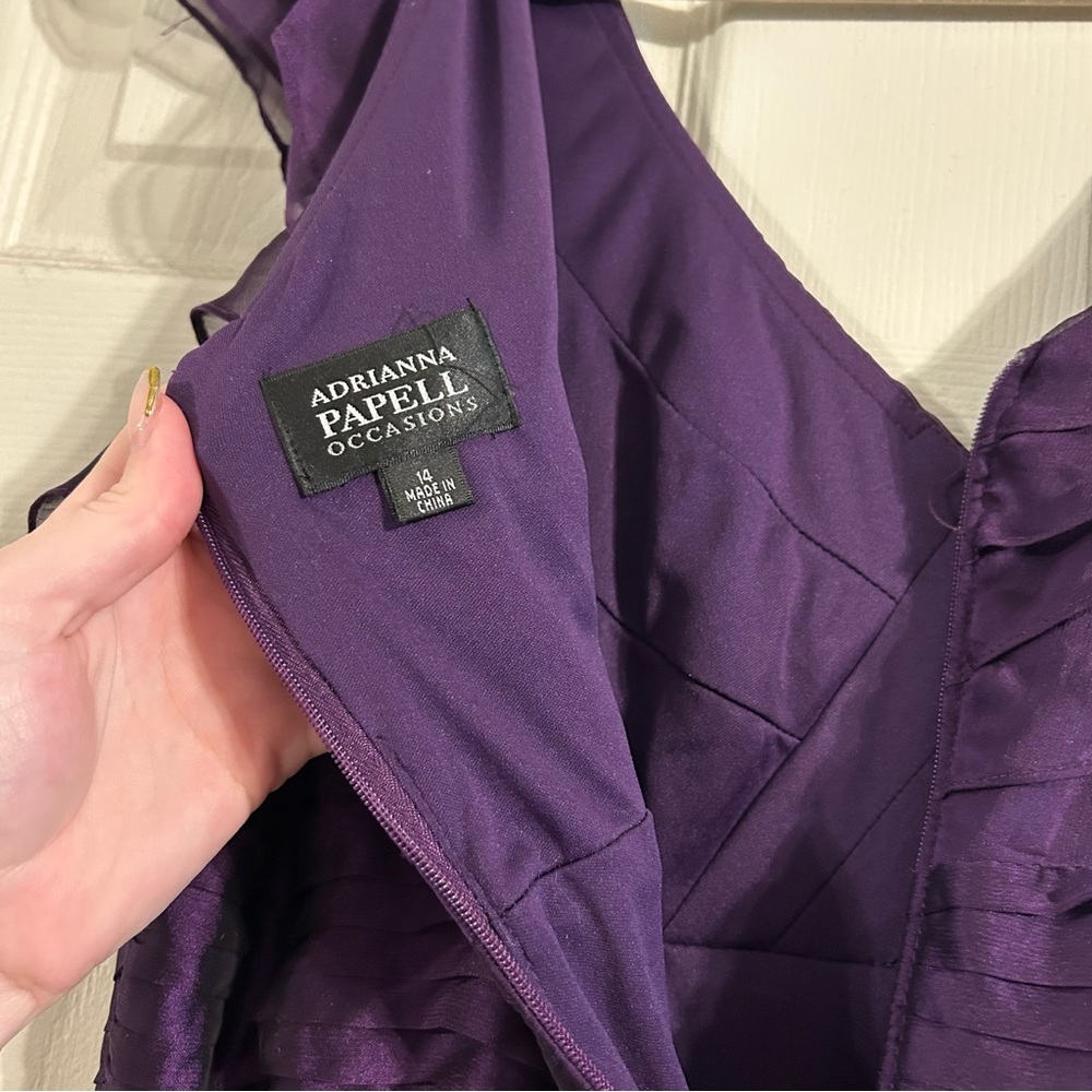 Adrianna Papell Purple Ruffle Tiered Maxi Dress - Picture 6 of 6